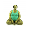 China casting metal yoga woman bronze fat lady art sculpture